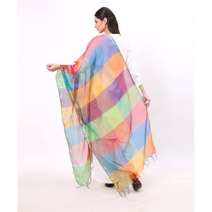 KRYPMAX Women's Silk Ethnic Dupatta (Multicolour, 2.4 Mtr Length)
