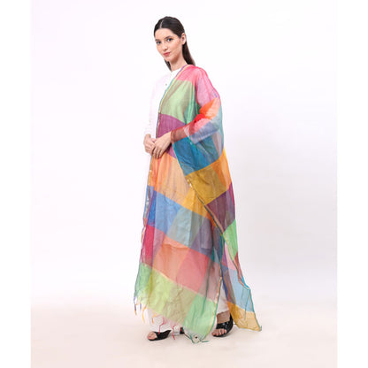 KRYPMAX Women's Silk Ethnic Dupatta (Multicolour, 2.4 Mtr Length)