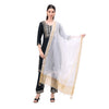 KRYPMAX Women's Silk Ethnic Dupatta (White, 2.25 Mtr Length)