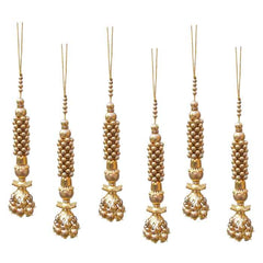Krypmax Hanging Designer Tassel Latkan for Lehenga, Blouses, Dupatta, Art & Craft (Golden Color Design)