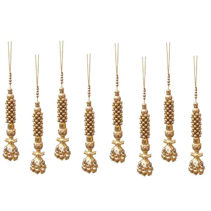 Krypmax Hanging Designer Tassel Latkan for Lehenga, Blouses, Dupatta, Art & Craft (Golden Color Design)