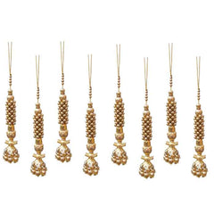 Krypmax Hanging Designer Tassel Latkan for Lehenga, Blouses, Dupatta, Art & Craft (Golden Color Design)