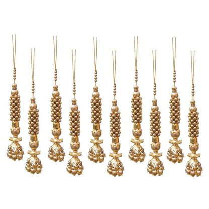 Krypmax Hanging Designer Tassel Latkan for Lehenga, Blouses, Dupatta, Art & Craft (Golden Color Design)