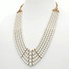 KRYPMAX Moti Set Pearl Necklace for Men Sherwani Mala, Five Layers Design (Off White Colour)