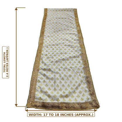 Krypmax Groom's Safa Stole Set, Traditional Dulha Safa Pagri with Stole/Dupatta, Off-white Colour (Pagdi Size: 22 to 22.5 Inch)