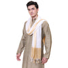 KRYPMAX Men's Silk Bandhani Ethnic Dupatta/Stole for Kurta(White, 2.25 Mtr Length)