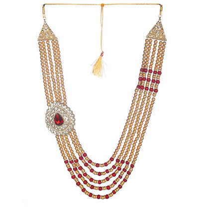 KRYPMAX Pearl Necklace Jewellery for Groom Dulha Moti Mala Haar for Men