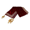Krypmax Floral Lace Velvet Sherwani Maharaja Shawl for Men Wedding (Maroon, 2.5 Metre Length)