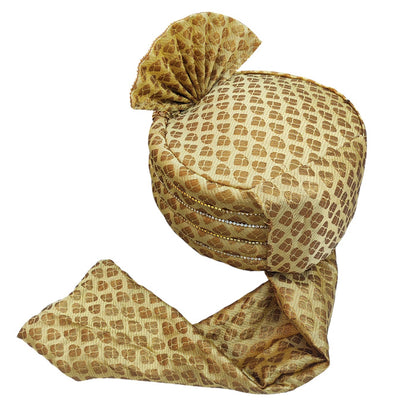 Krypmax Men's Ethnic Self Design Turban Pagdi/Pagri for Marriage, Party - Multicolour, 22.5 Inch Size
