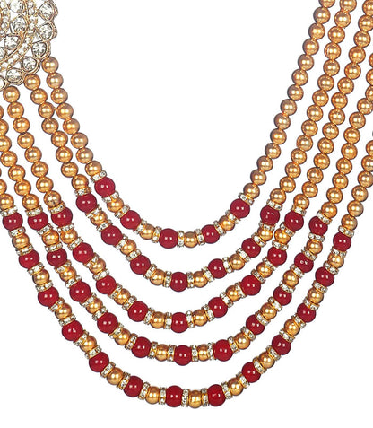 KRYPMAX Pearl Necklace Jewellery for Groom Dulha Moti Mala Haar for Men