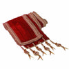 A maroon-colored dupion silk sherwani dupatta with gold-toned embellishments and tassels