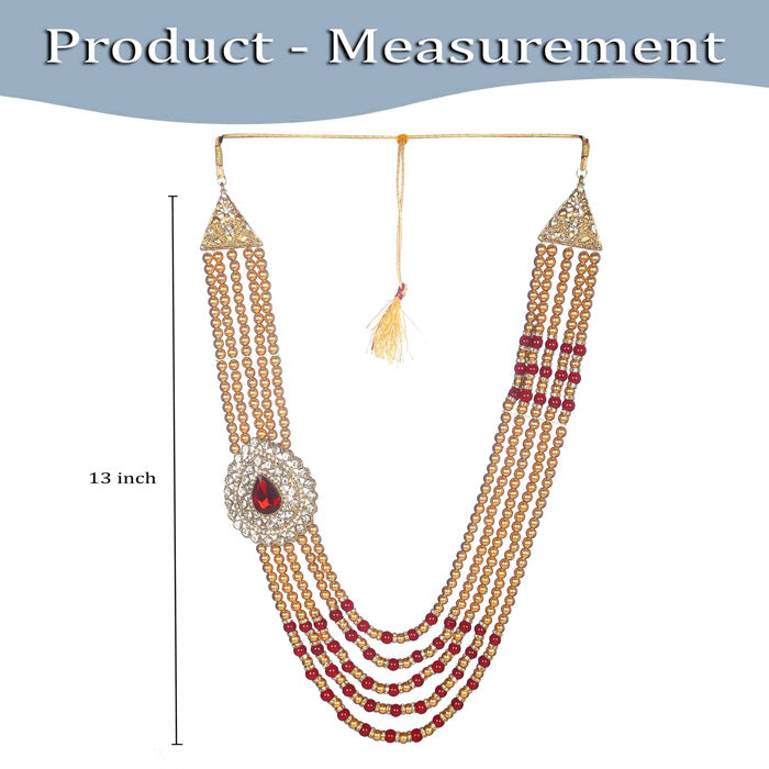 KRYPMAX Pearl Necklace Jewellery for Groom Dulha Moti Mala Haar for Men