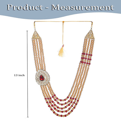 KRYPMAX Pearl Necklace Jewellery for Groom Dulha Moti Mala Haar for Men
