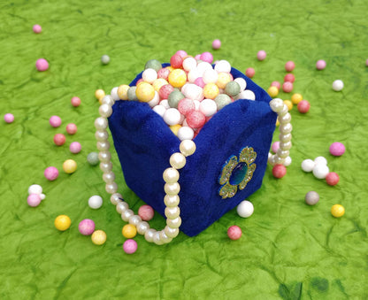 Krypmax Empty Handmade Small Basket for Gifting to Kids, Royal Blue Color (6 x 6 x 6.8 CM)