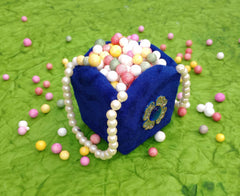 Krypmax Empty Handmade Small Basket for Gifting to Kids, Royal Blue Color (6 x 6 x 6.8 CM)