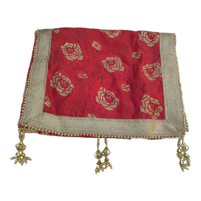 KRYPMAX Jodhpuri Men's Wedding Safa/Groom Pagdi/Turban with Sherwani Stole/Dupatta for Marriage - Maroon Red (Size: 22 to 22.5 Inch)