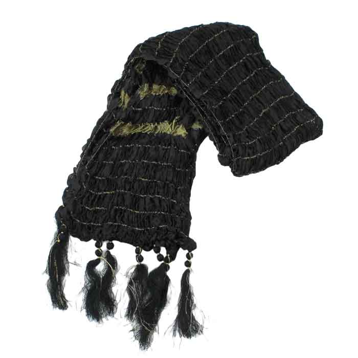 KRYPMAX Groom's Dulha Pagdi with Dupatta(Stole) Combo for Men's Wedding, Black (Pagri Size: 22 to 22.5 Inch)