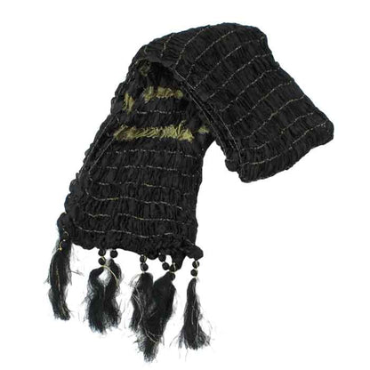 KRYPMAX Groom's Dulha Pagdi with Dupatta(Stole) Combo for Men's Wedding, Black (Pagri Size: 22 to 22.5 Inch)