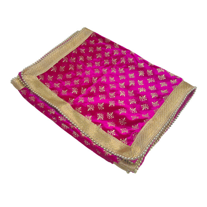 KRYPMAX Trishul Printed Groom's Safa Stole Set, Traditional Dulha Safa Pagri with Stole/Dupatta, Rani Colour (Pagdi Size: 22.5 to 23 Inch)