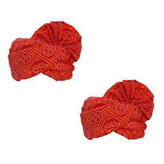 Krypmax Men's Jaipuri Print Barati Safa Turban/Pagri/Pagdi - Multicolour